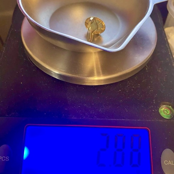 VINTAGE Jade 14K Solid Gold Oval Cabochon Ring Size 5 - Picture 10 of 12